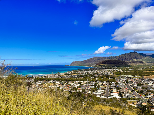 View from the trail leading to the Pink Pillboxes on Oahu