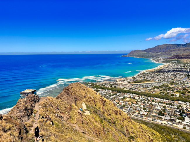 View from the pillboxes at the top of the nearby town and ocean